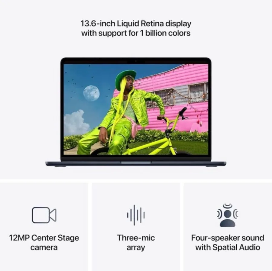 2026 Apple MacBook Air 13-inch (M5 Chip), 16GB RAM, 512GB SSD, Liquid Retina Display, 12MP Camera, Touch ID - MIDNIGHT BLACK — image 4 of 8