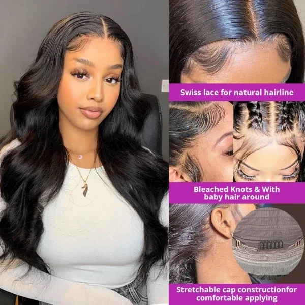Body Wave Lace Front Wig Lace Front Human Hair Wigs Preplucked Melted Hairline Wig For Women Full Wig Leader — image 10 of 13
