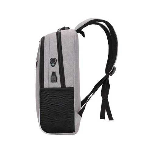 wholesale External USB Charge Black Backpack Men Anti Theft Lock Laptop Bag Large School Bags+wallet — image 5 of 6