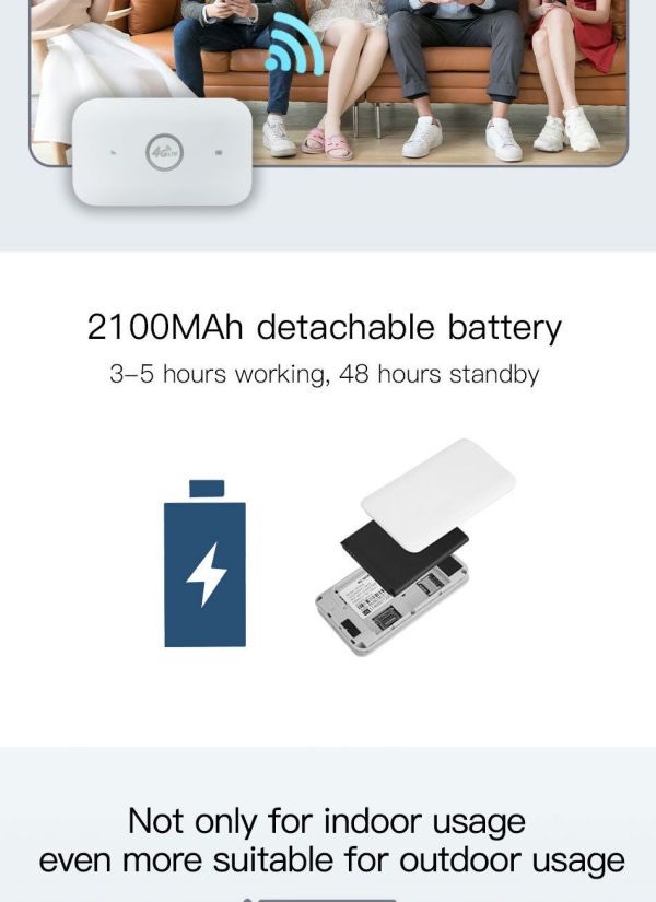 Router Wireless Ite wifi modem Sim Card 4G Router MIFI pocket hotspot 10 WiFi users built-in battery portable WiFi — image 9 of 11