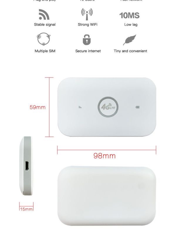 Router Wireless Ite wifi modem Sim Card 4G Router MIFI pocket hotspot 10 WiFi users built-in battery portable WiFi — image 11 of 11