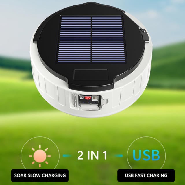 Dropshipping Solar LED Tent Lamp USB Rechargeable Bulb For Outdoor Camping Light Portable Lanterns Emergency Light as Power bank — image 2 of 5