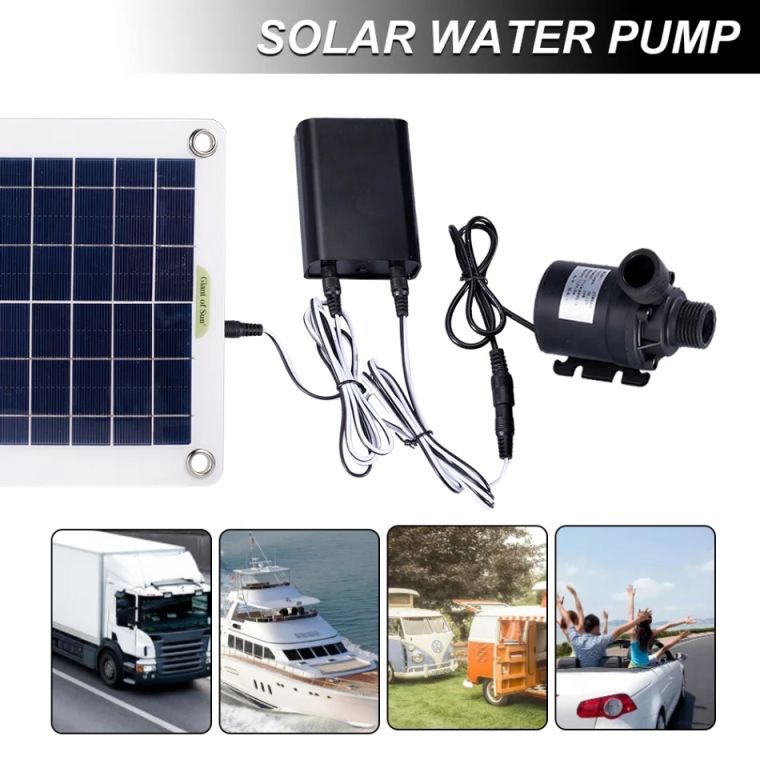 50W 12V Solar Panel Power Bank WaterPump Set Ultra-quiet Submersible Water Pump Motory Fish Pond Garden Fountain Decoration — image 3 of 5
