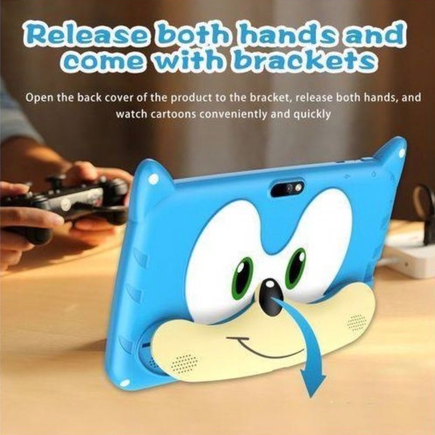 Kids Tablet, 7 Inch Android 7 4GB+64GB Self-contained stand(Blue) Educational Tablet for Kids, Learning Tablet for Toddlers, School Educative Tablet — image 3 of 8