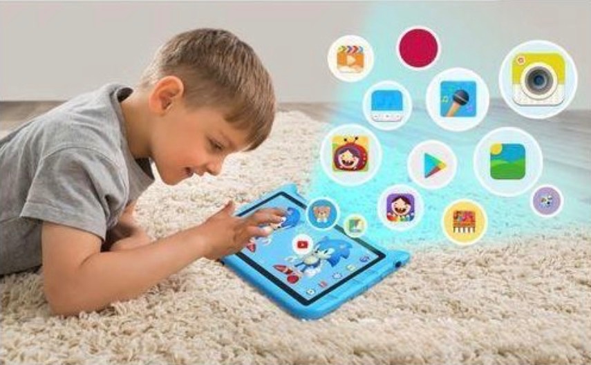 Kids Tablet, 7 Inch Android 7 4GB+64GB Self-contained stand(Blue) Educational Tablet for Kids, Learning Tablet for Toddlers, School Educative Tablet — image 6 of 8
