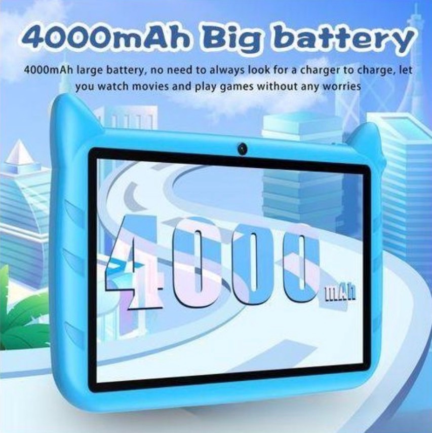 Kids Tablet, 7 Inch Android 7 4GB+64GB Self-contained stand(Blue) Educational Tablet for Kids, Learning Tablet for Toddlers, School Educative Tablet — image 8 of 8