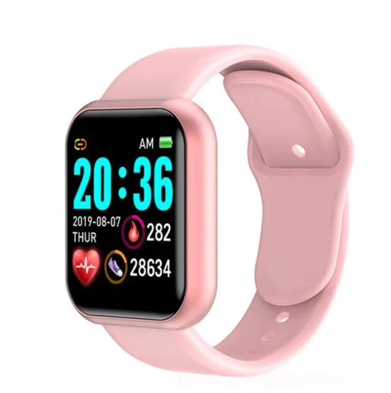 Pink Original Y68 Smart Watches D20 Men Women Sport Fitness Tracker Heart Rate Blood Pressure Waterproof Smartwatch Dropshipping