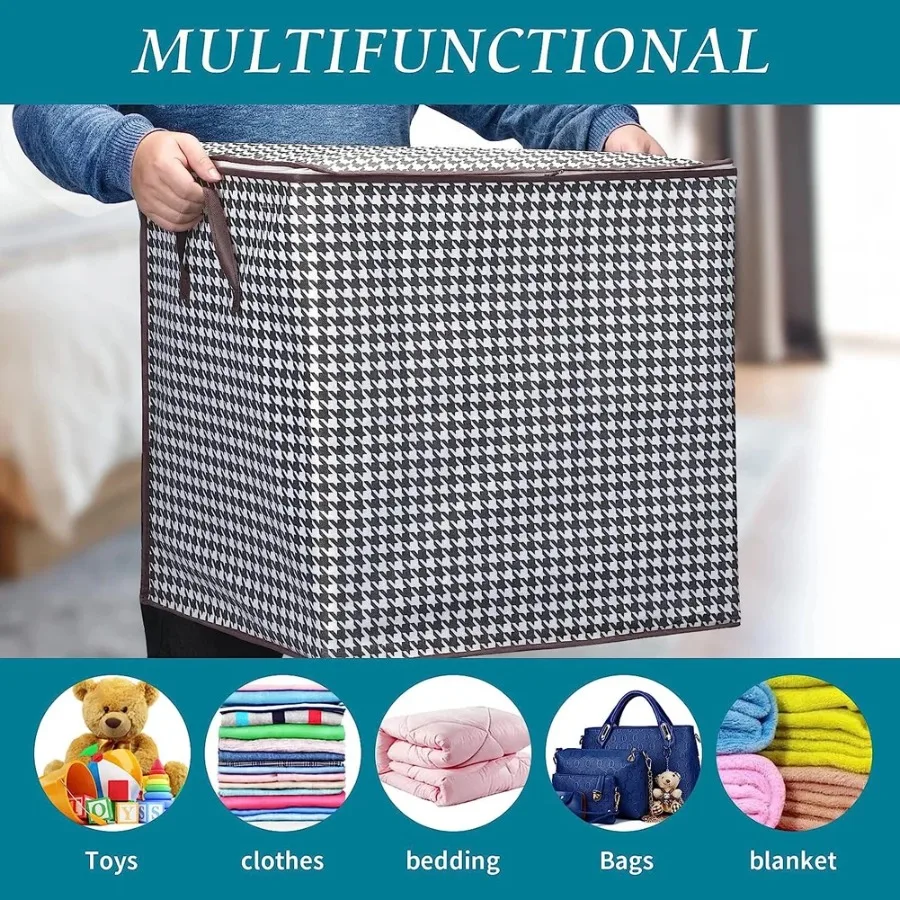 Quilt Storage Box Dustproof Organizers Non-woven Wardrobe Space Saving Bag House-moving Bedding Box Travel Storage Organization — image 12 of 12