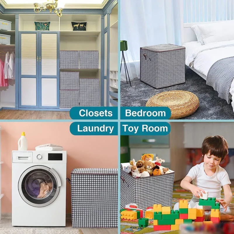 Quilt Storage Box Dustproof Organizers Non-woven Wardrobe Space Saving Bag House-moving Bedding Box Travel Storage Organization — image 4 of 12