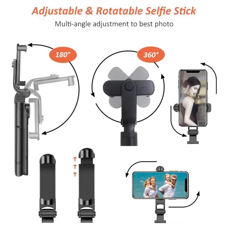 Selfie Stick with Tripod Stand Bluetooth Remote Control Mobile Phone Selfie Stick Holder for IPhone/Huawei SmartPhone Live Photo — image 5 of 5