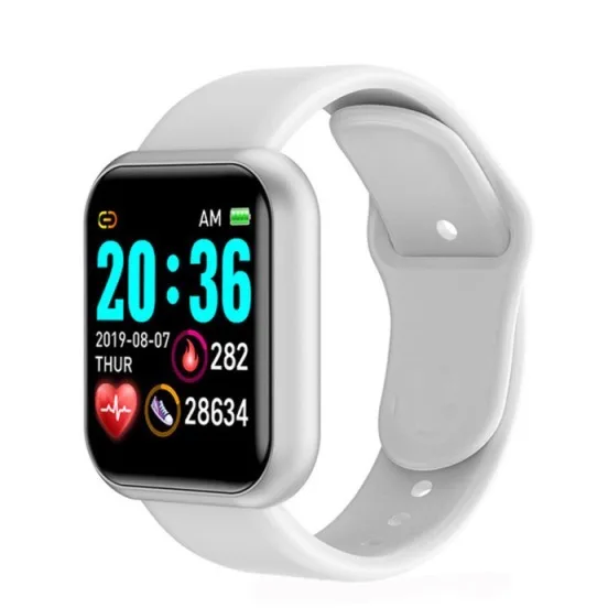 White-Original Y68 Smart Watches D20 Men Women Sport Fitness Tracker Heart Rate Blood Pressure Waterproof Smartwatch Dropshipping