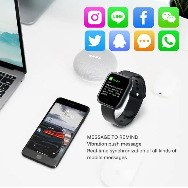 White-Original Y68 Smart Watches D20 Men Women Sport Fitness Tracker Heart Rate Blood Pressure Waterproof Smartwatch Dropshipping — image 5 of 6